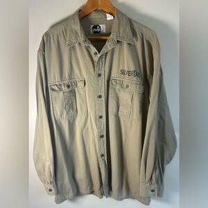 Vintage Levi’s Silver Tab Mens Tan Brown Button-up Shirt XL Utility Cargo Gear